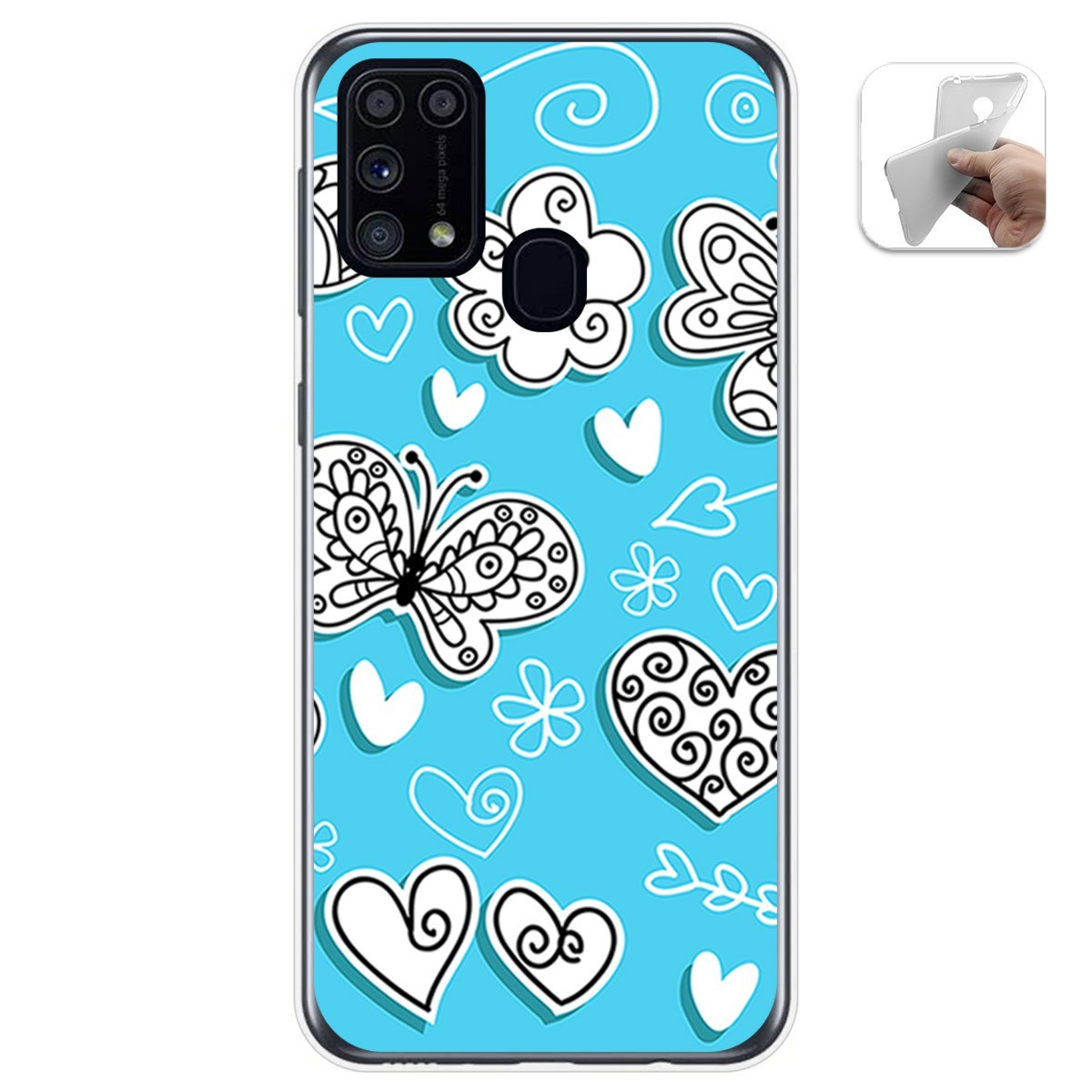 Funda Gel Tpu para Samsung Galaxy M31 diseño Mariposas Dibujos