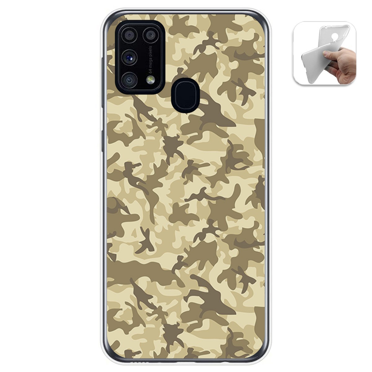 Funda Gel Tpu para Samsung Galaxy M31 diseño Sand Camuflaje Dibujos