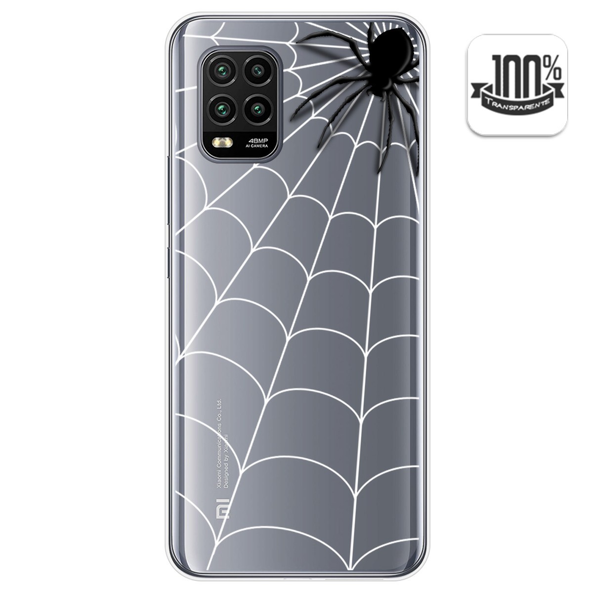 Funda Gel Transparente para Xiaomi Mi 10 Lite diseño Araña Dibujos