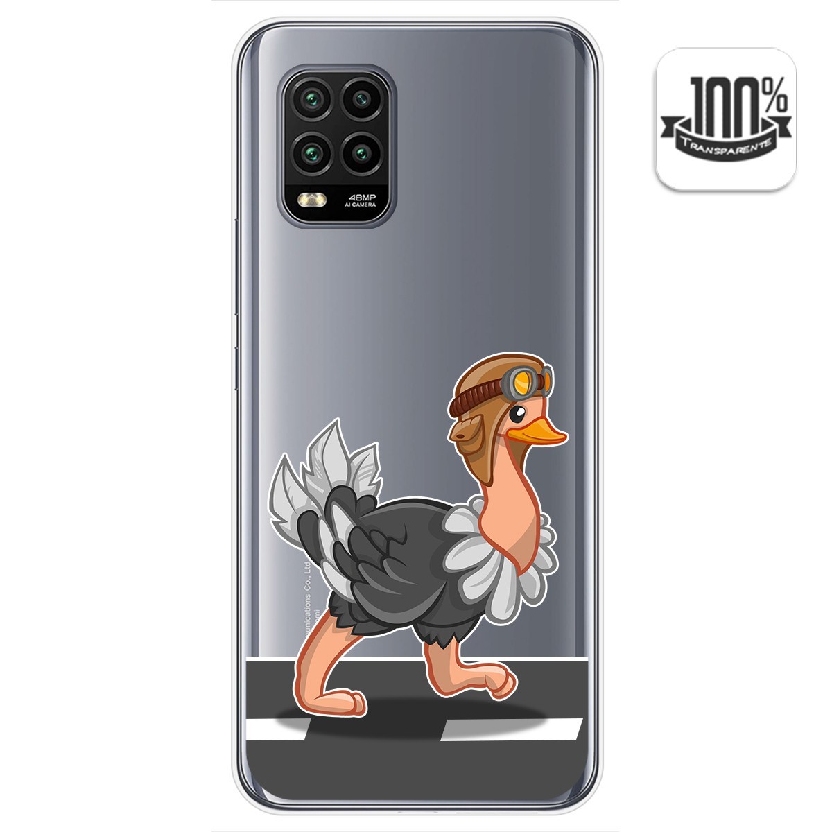 Funda Gel Transparente para Xiaomi Mi 10 Lite diseño Avestruz Dibujos