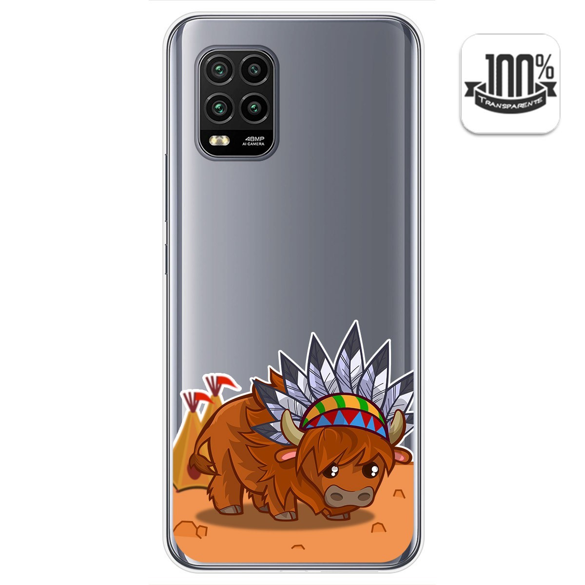 Funda Gel Transparente para Xiaomi Mi 10 Lite diseño Bufalo Dibujos