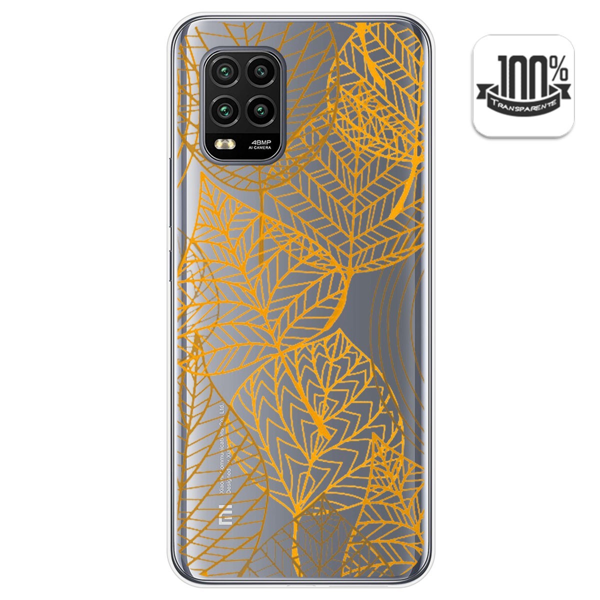 Funda Gel Transparente para Xiaomi Mi 10 Lite diseño Hojas Dibujos