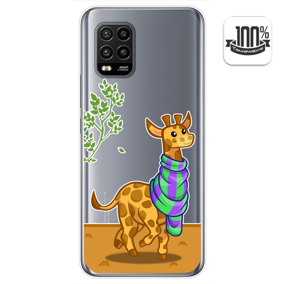 Funda Gel Transparente para Xiaomi Mi 10 Lite diseño Jirafa Dibujos