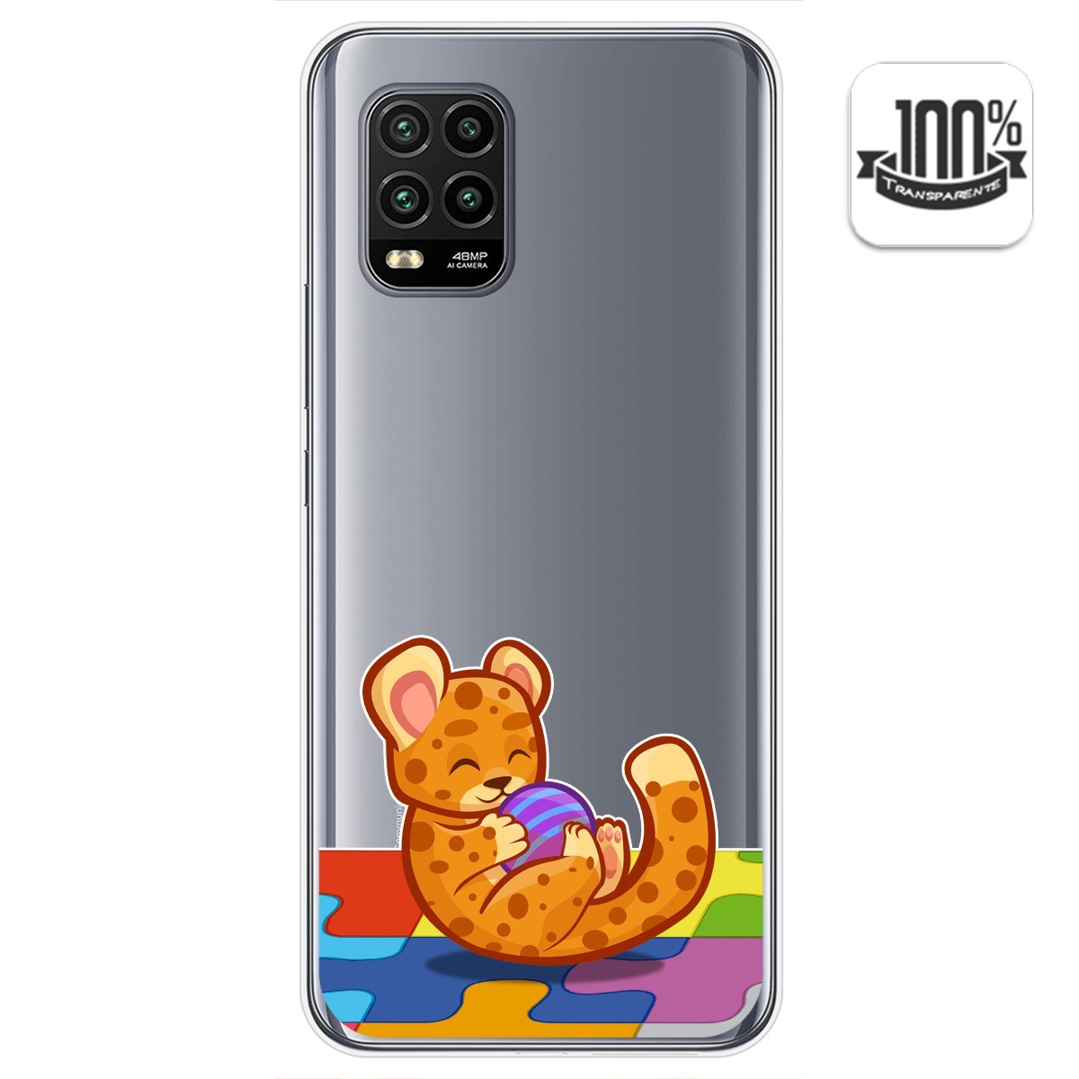 Funda Gel Transparente para Xiaomi Mi 10 Lite diseño Leopardo Dibujos