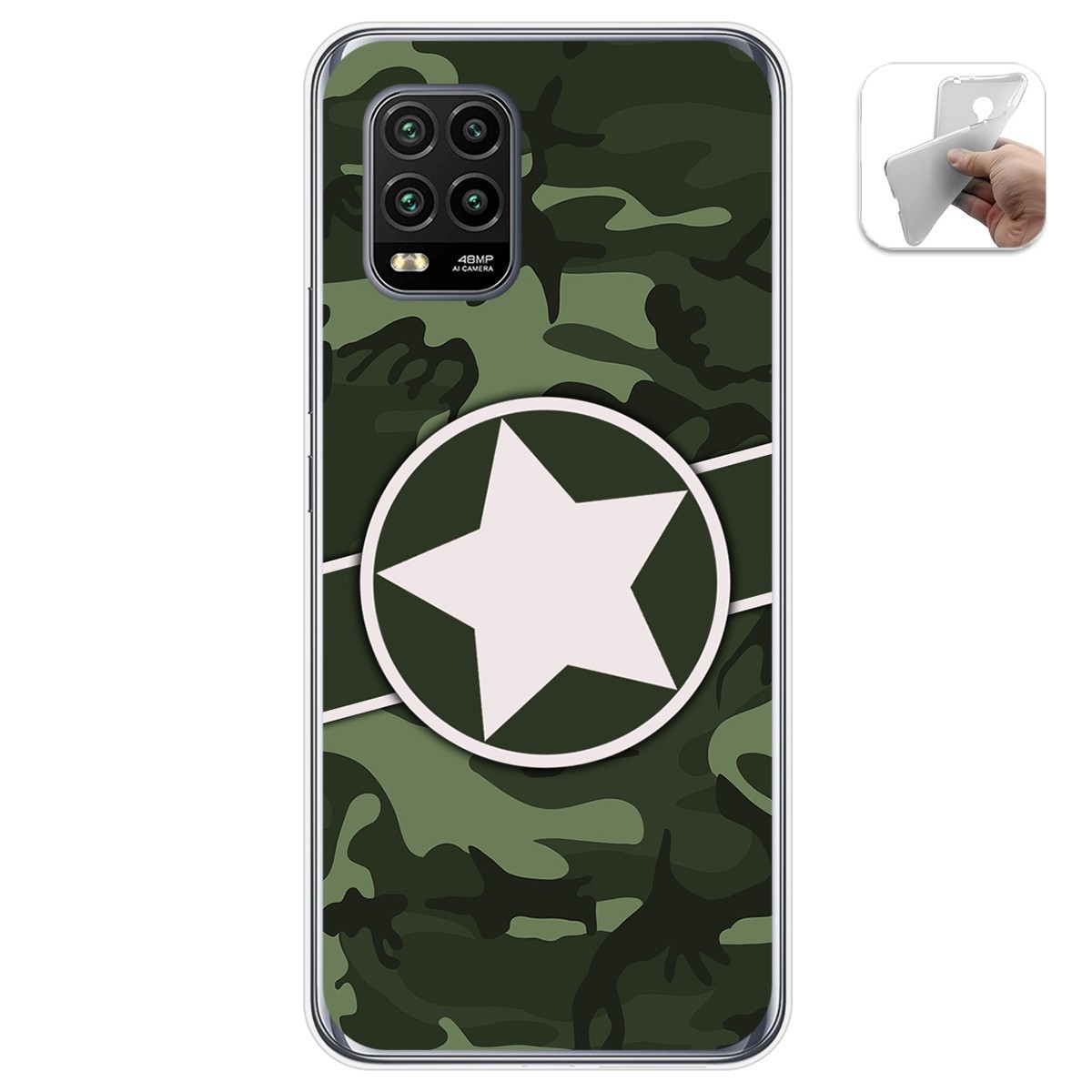 Funda Gel Tpu para Xiaomi Mi 10 Lite diseño Camuflaje 01 Dibujos