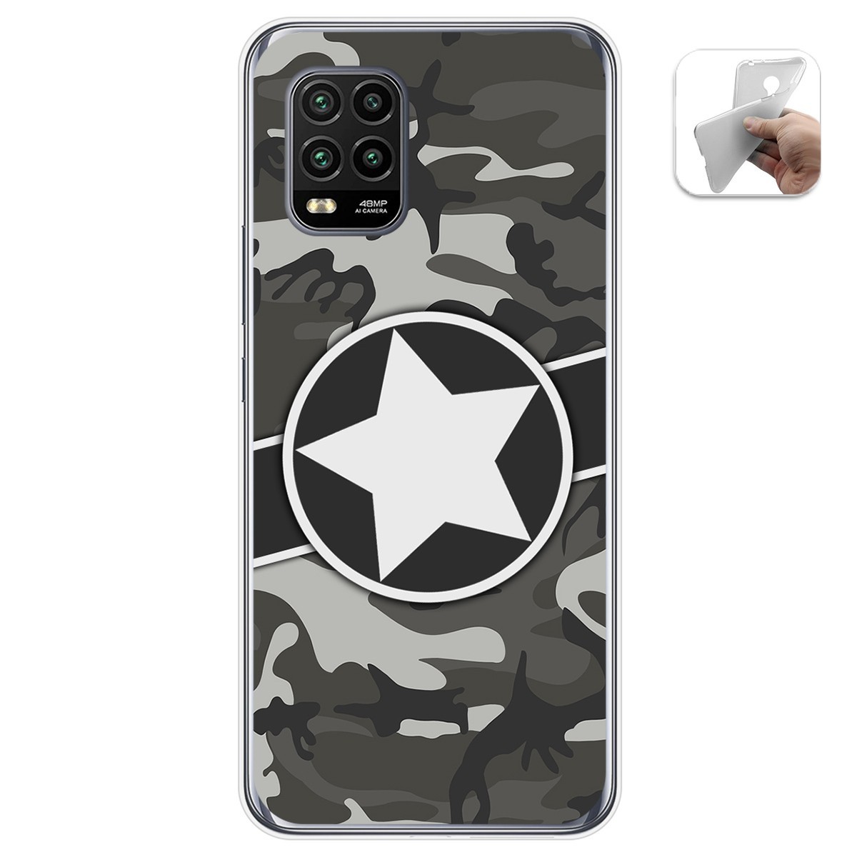 Funda Gel Tpu para Xiaomi Mi 10 Lite diseño Camuflaje 02 Dibujos