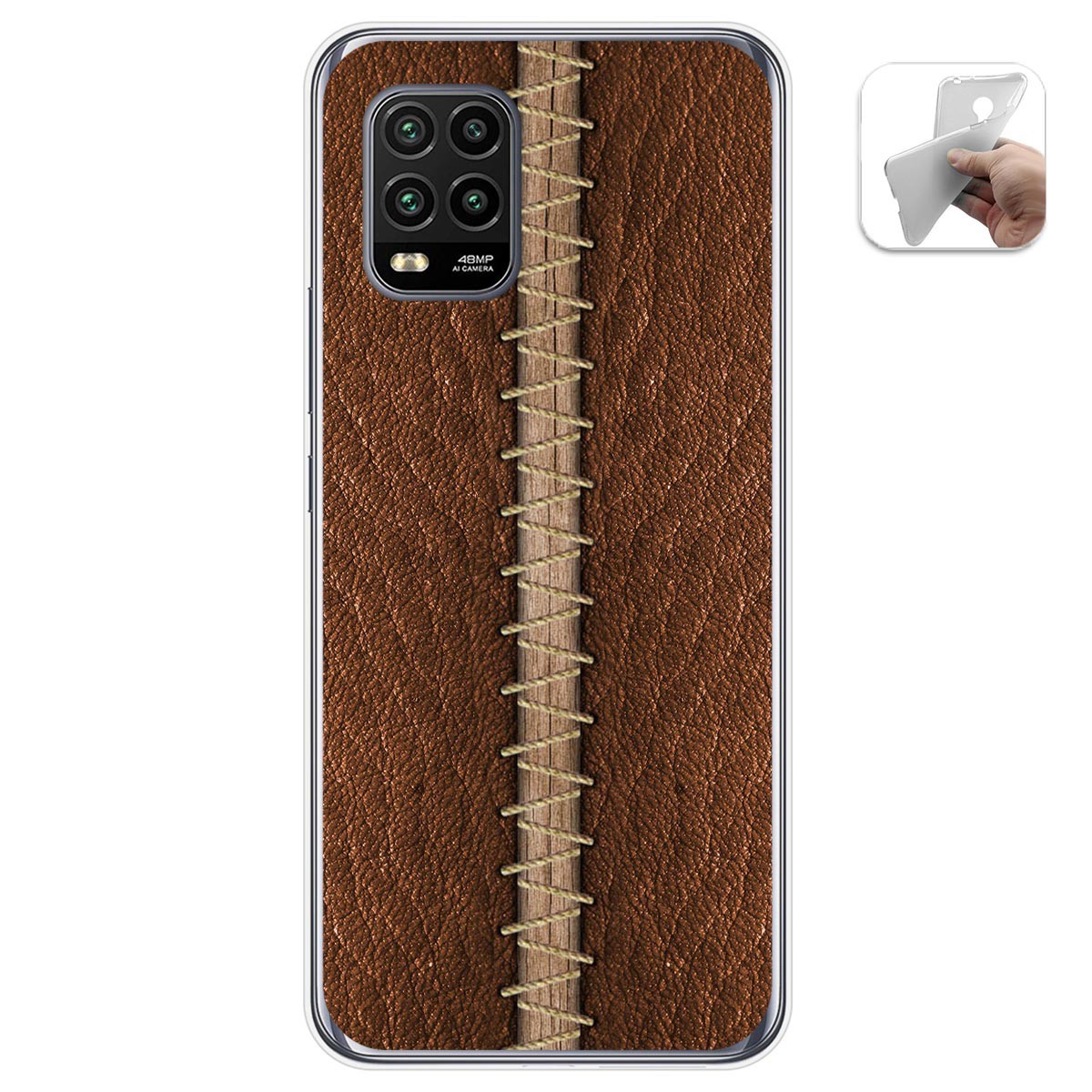 Funda Gel Tpu para Xiaomi Mi 10 Lite diseño Cuero 01 Dibujos