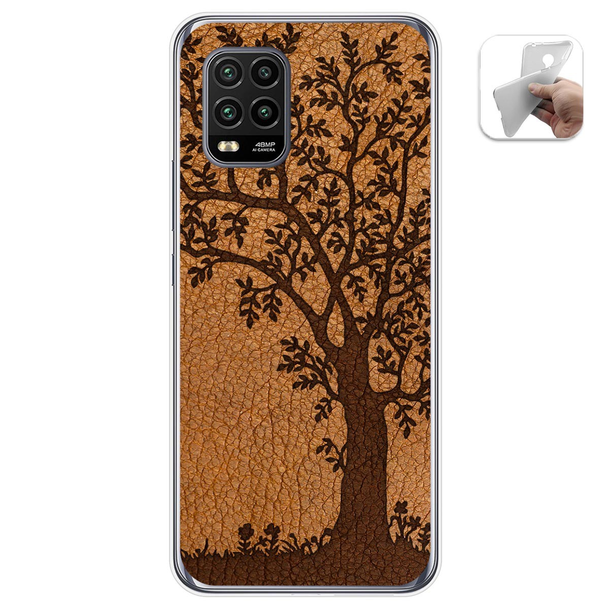 Funda Gel Tpu para Xiaomi Mi 10 Lite diseño Cuero 03 Dibujos