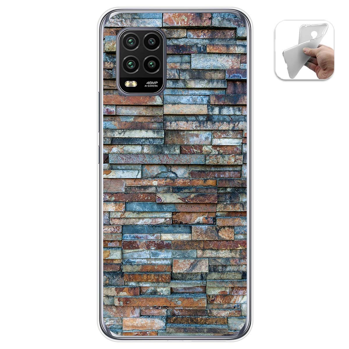 Funda Gel Tpu para Xiaomi Mi 10 Lite diseño Ladrillo 05 Dibujos