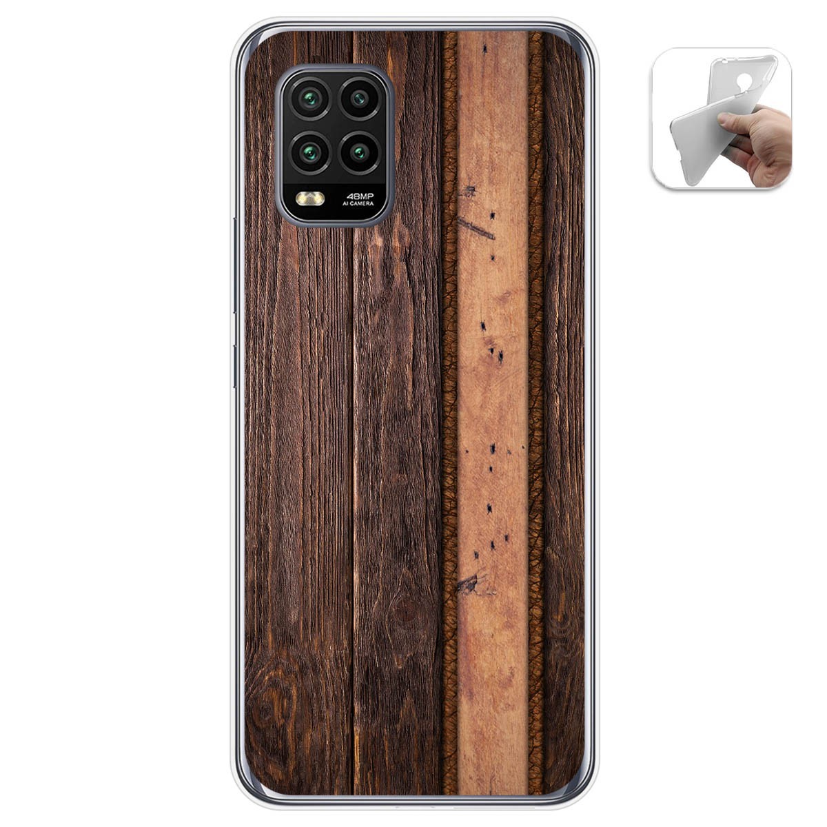 Funda Gel Tpu para Xiaomi Mi 10 Lite diseño Madera 05 Dibujos