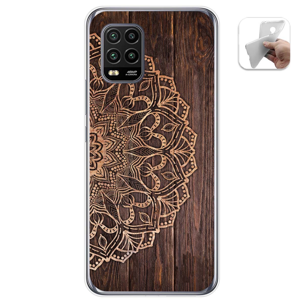 Funda Gel Tpu para Xiaomi Mi 10 Lite diseño Madera 06 Dibujos
