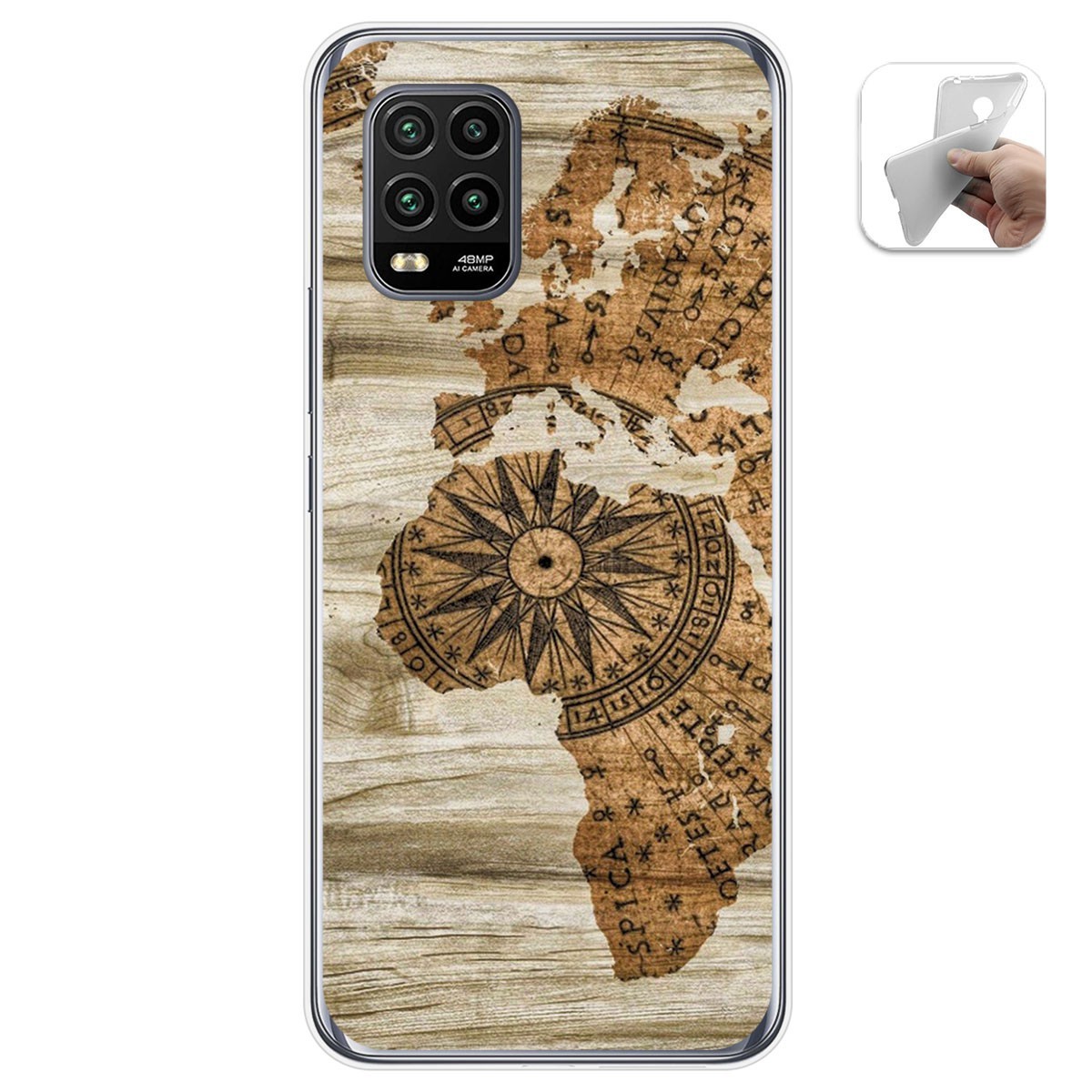 Funda Gel Tpu para Xiaomi Mi 10 Lite diseño Madera 07 Dibujos