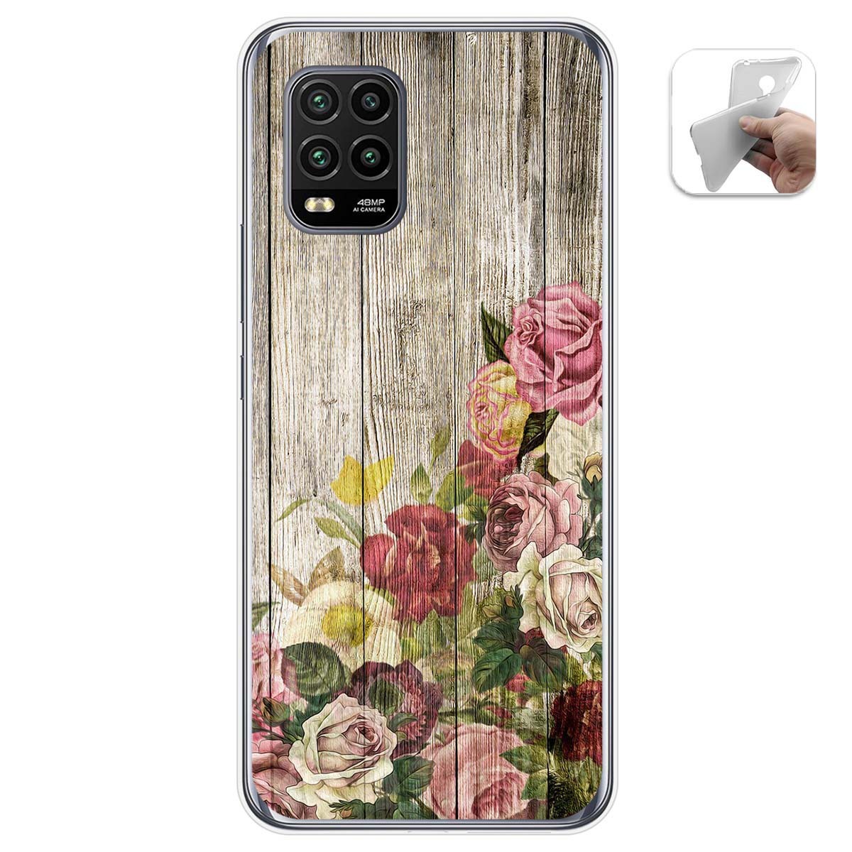 Funda Gel Tpu para Xiaomi Mi 10 Lite diseño Madera 08 Dibujos
