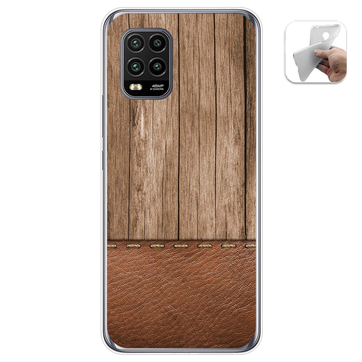 Funda Gel Tpu para Xiaomi Mi 10 Lite diseño Madera 09 Dibujos