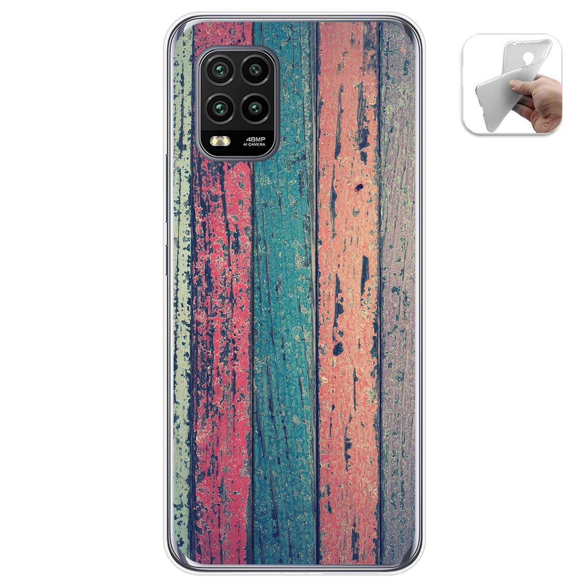 Funda Gel Tpu para Xiaomi Mi 10 Lite diseño Madera 10 Dibujos