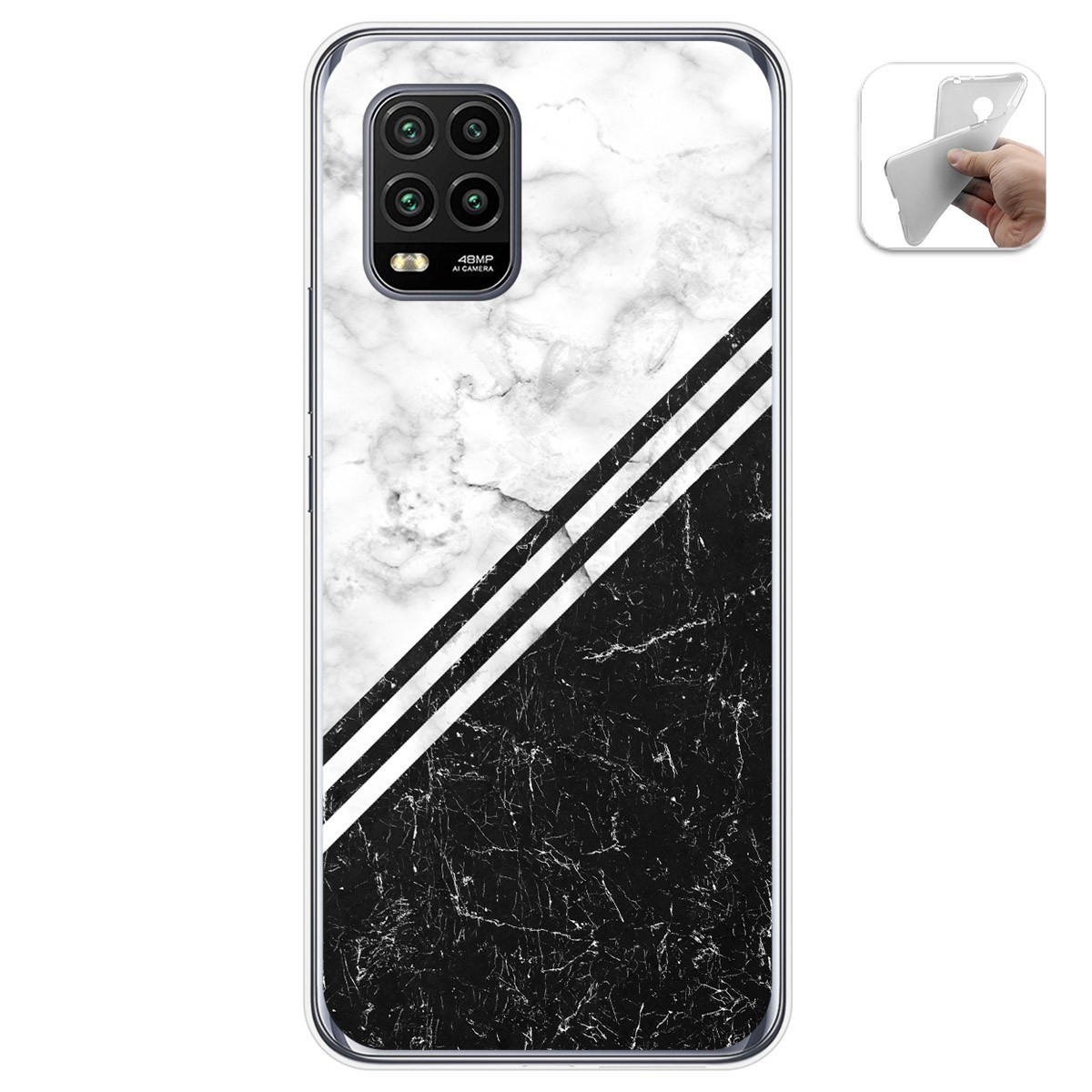 Funda Gel Tpu para Xiaomi Mi 10 Lite diseño Mármol 01 Dibujos