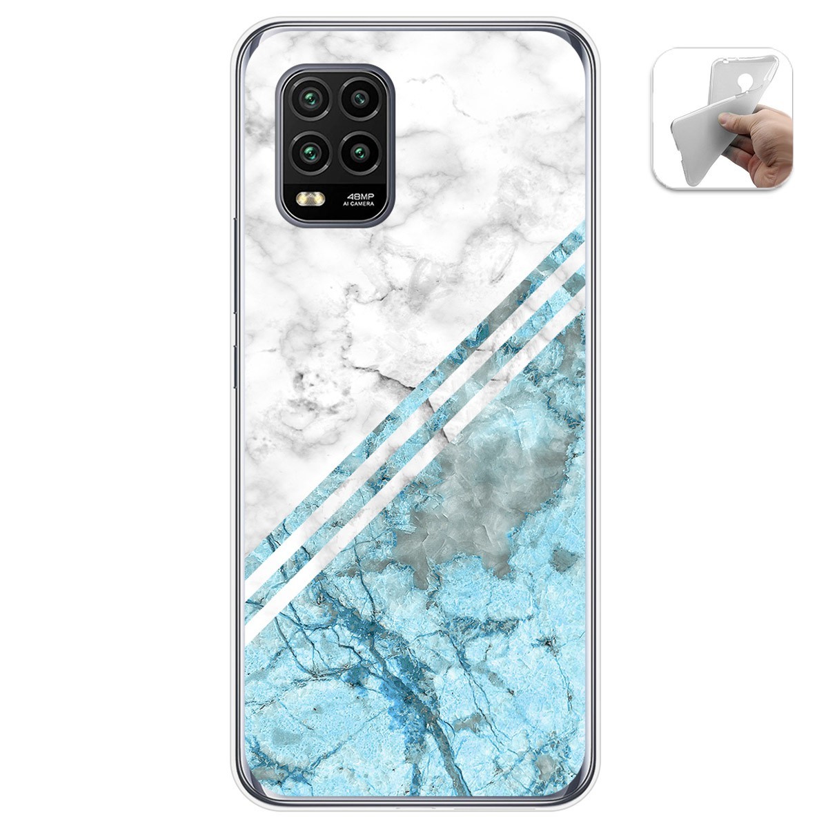 Funda Gel Tpu para Xiaomi Mi 10 Lite diseño Mármol 02 Dibujos