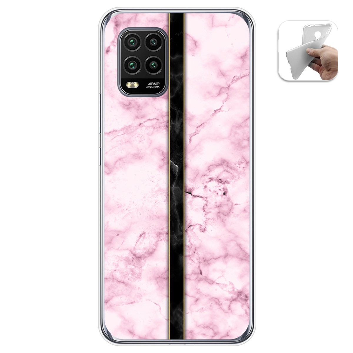 Funda Gel Tpu para Xiaomi Mi 10 Lite diseño Mármol 04 Dibujos