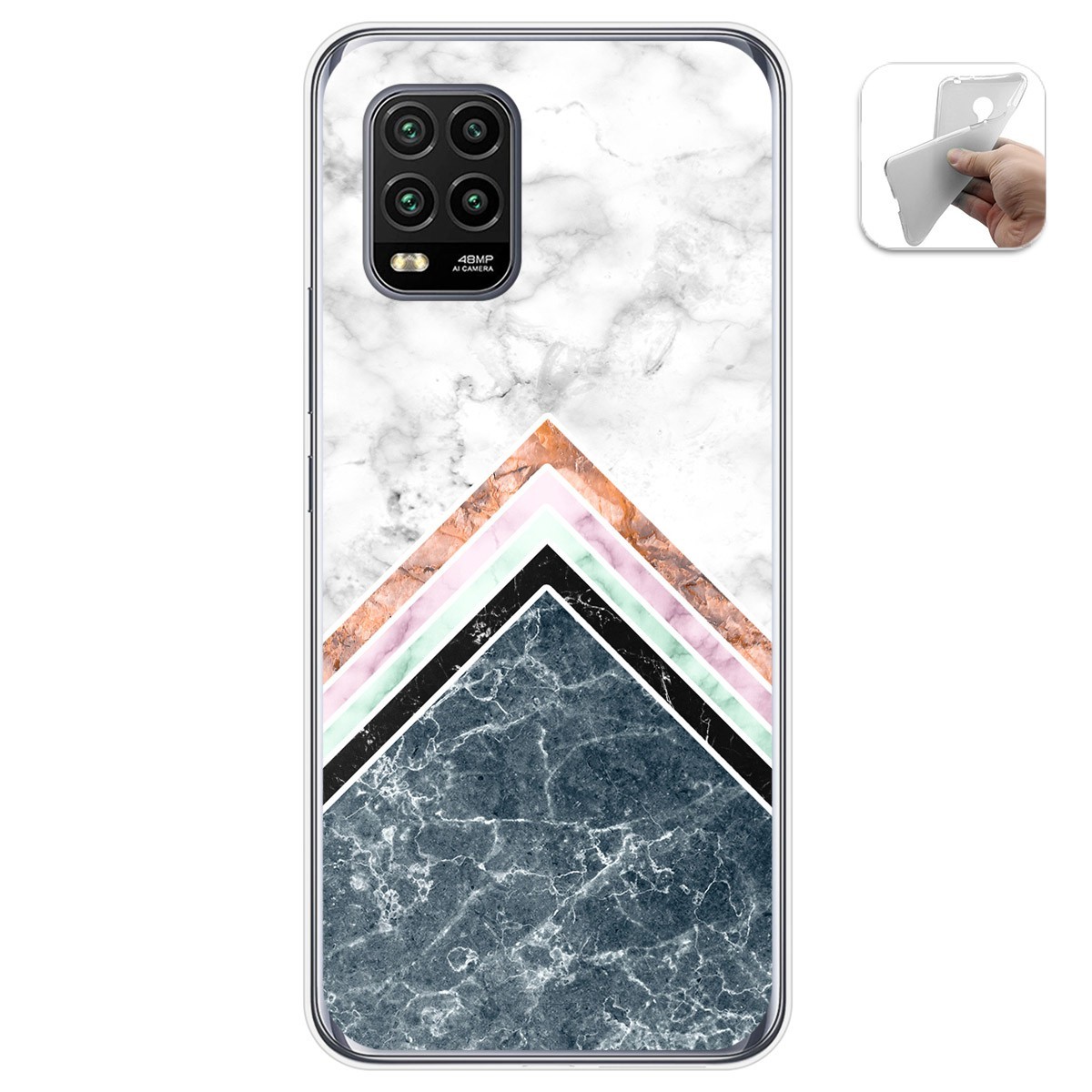 Funda Gel Tpu para Xiaomi Mi 10 Lite diseño Mármol 05 Dibujos