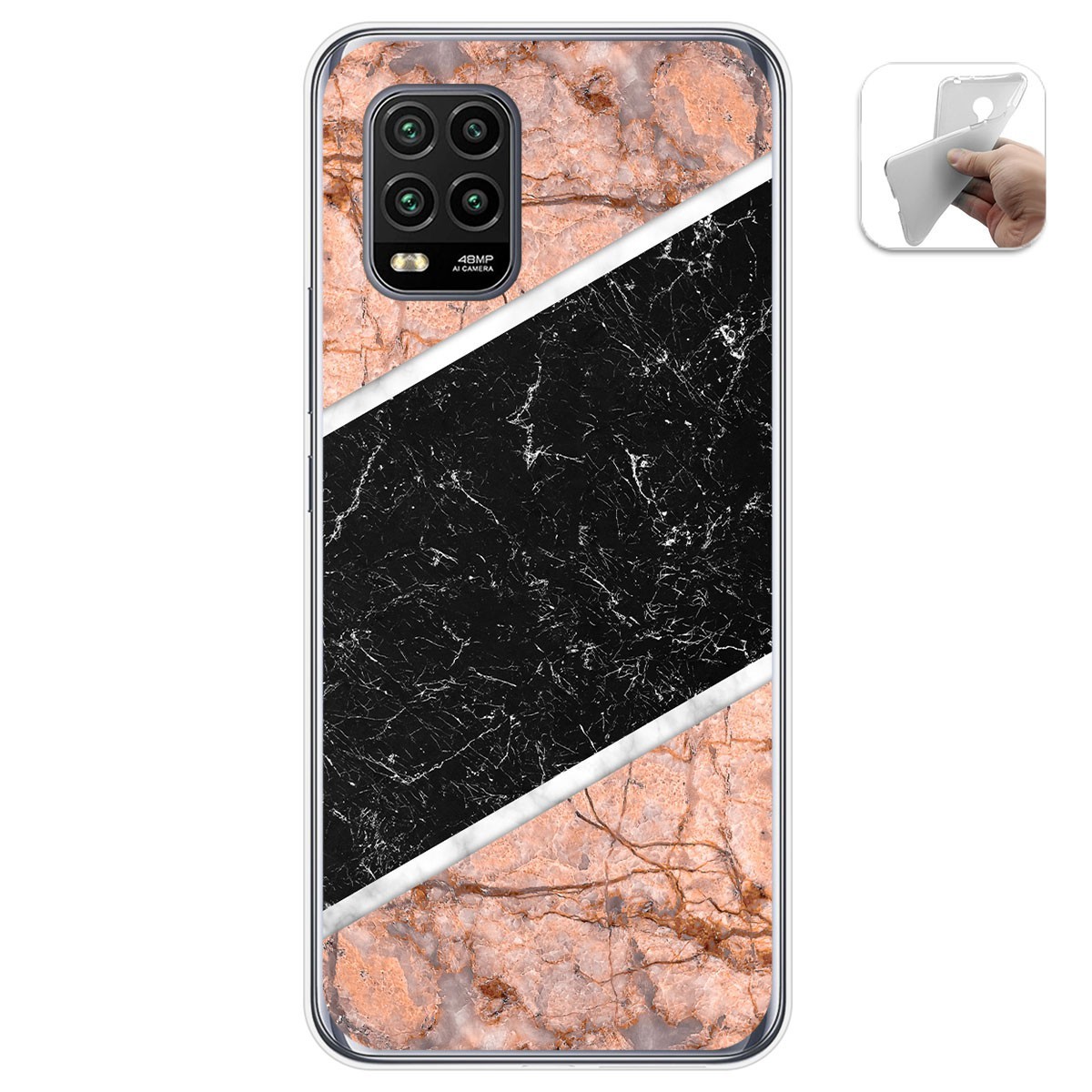 Funda Gel Tpu para Xiaomi Mi 10 Lite diseño Mármol 07 Dibujos