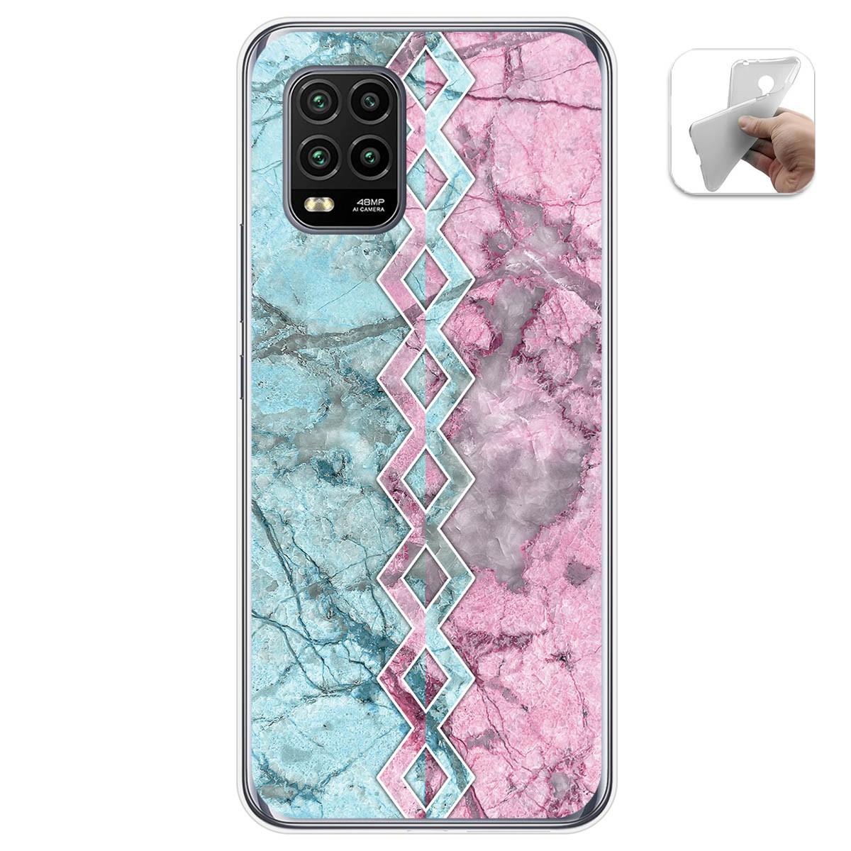 Funda Gel Tpu para Xiaomi Mi 10 Lite diseño Mármol 08 Dibujos