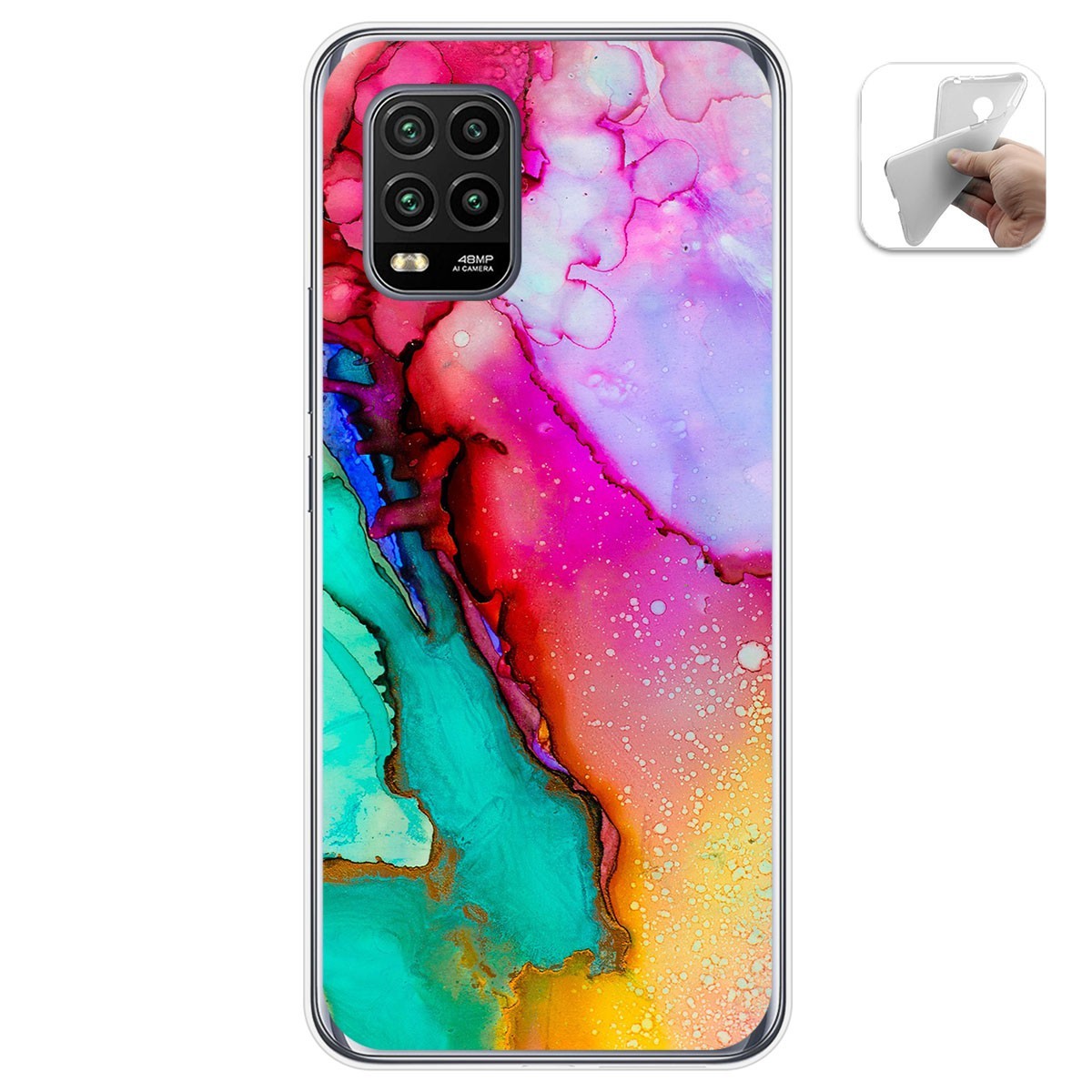 Funda Gel Tpu para Xiaomi Mi 10 Lite diseño Mármol 15 Dibujos