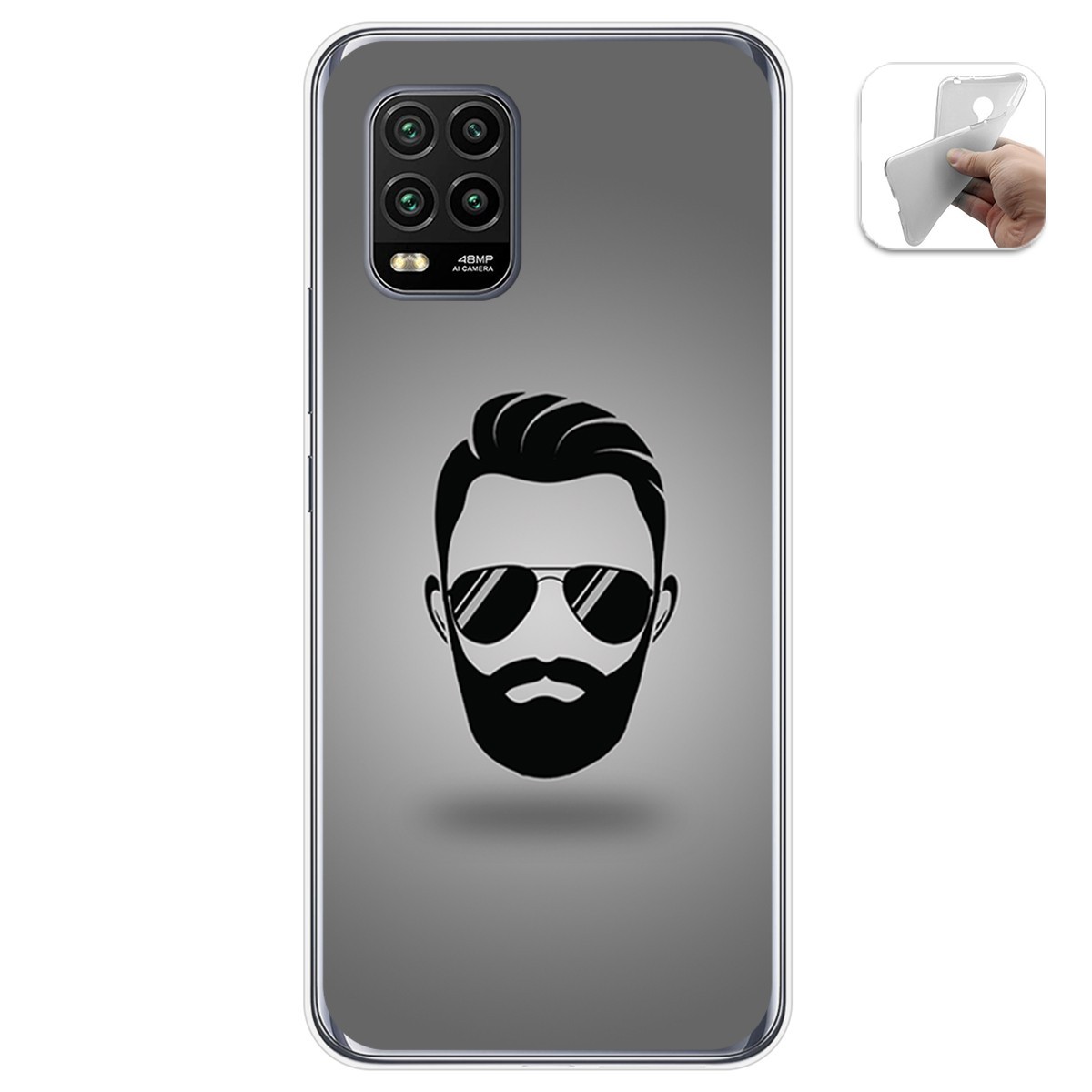 Funda Gel Tpu para Xiaomi Mi 10 Lite diseño Barba Dibujos