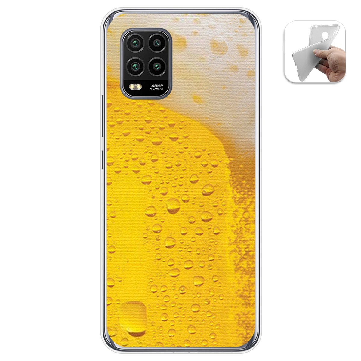 Funda Gel Tpu para Xiaomi Mi 10 Lite diseño Cerveza Dibujos