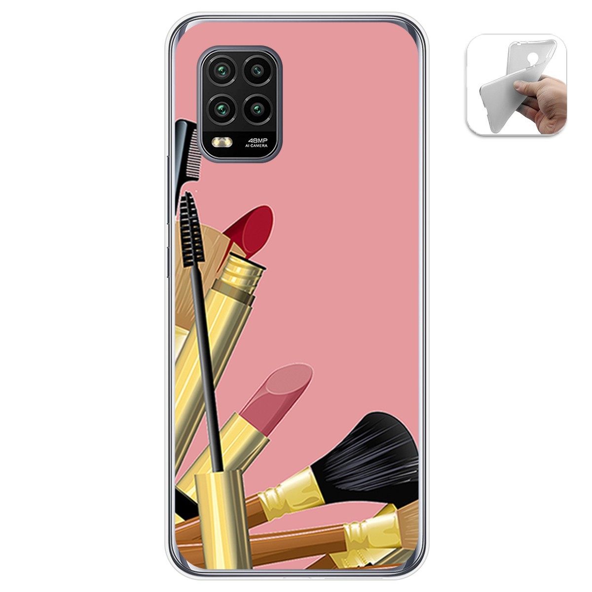 Funda Gel Tpu para Xiaomi Mi 10 Lite diseño Brochas Dibujos