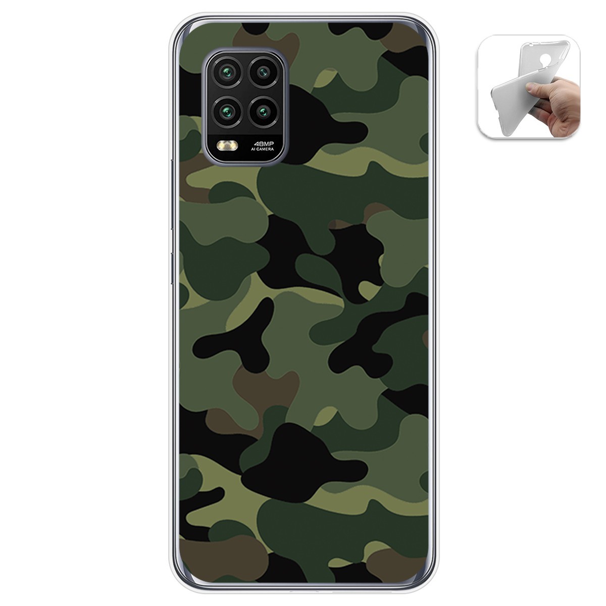 Funda Gel Tpu para Xiaomi Mi 10 Lite diseño Camuflaje Dibujos