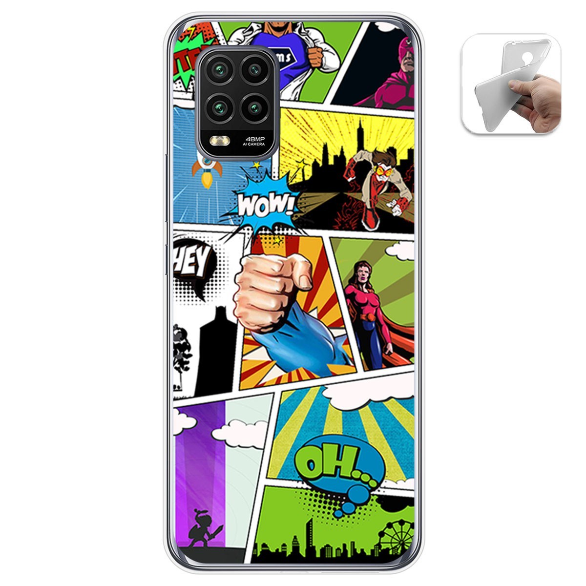 Funda Gel Tpu para Xiaomi Mi 10 Lite diseño Comic Dibujos