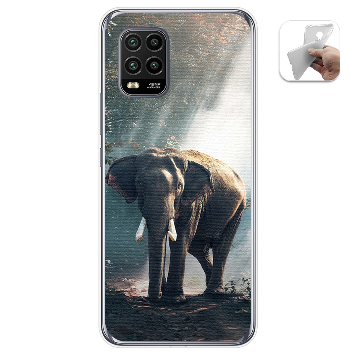 Funda Gel Tpu para Xiaomi Mi 10 Lite diseño Elefante Dibujos