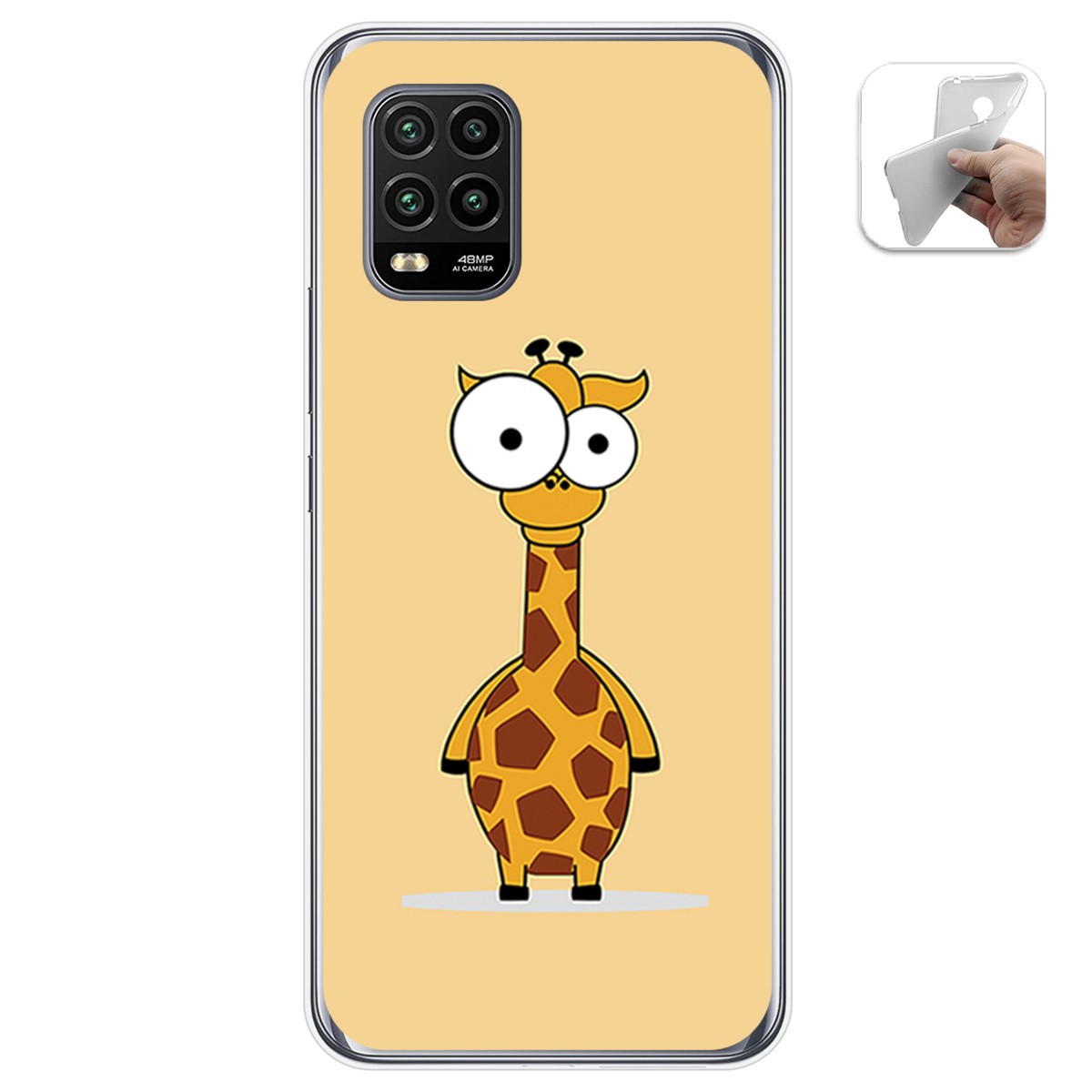 Funda Gel Tpu para Xiaomi Mi 10 Lite diseño Jirafa Dibujos