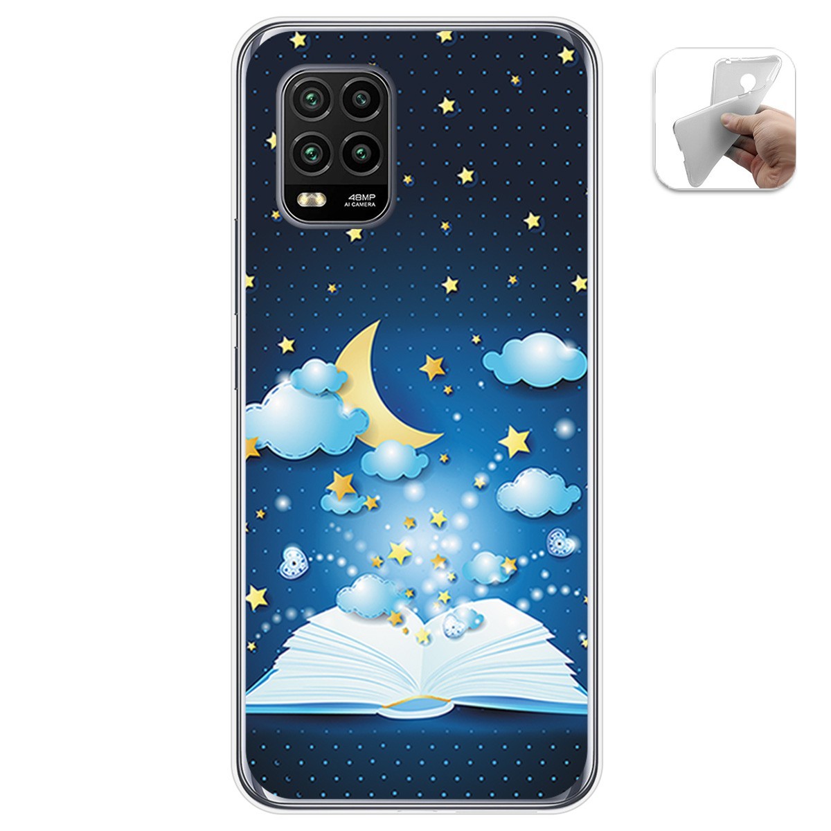 Funda Gel Tpu para Xiaomi Mi 10 Lite diseño Libro Cuentos Dibujos