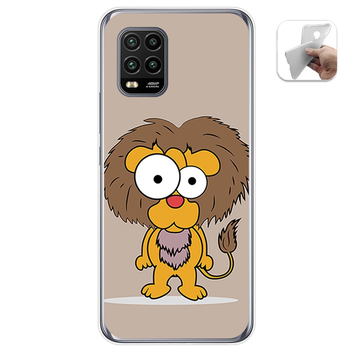 Funda Gel Tpu para Xiaomi Mi 10 Lite diseño Leon Dibujos