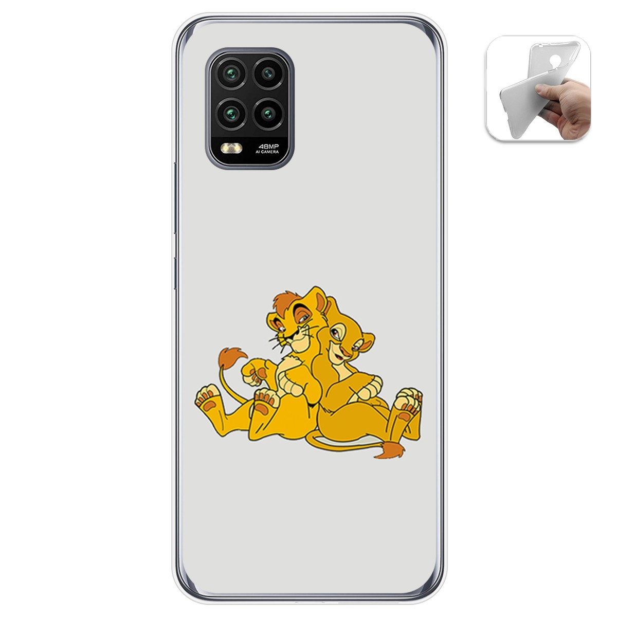 Funda Gel Tpu para Xiaomi Mi 10 Lite diseño Leones Dibujos