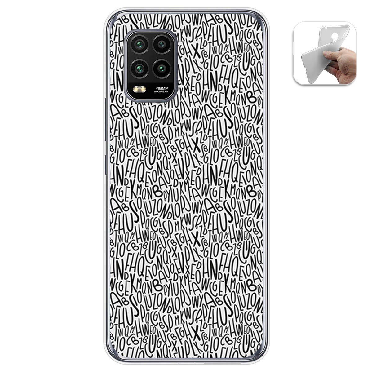 Funda Gel Tpu para Xiaomi Mi 10 Lite diseño Letras Dibujos