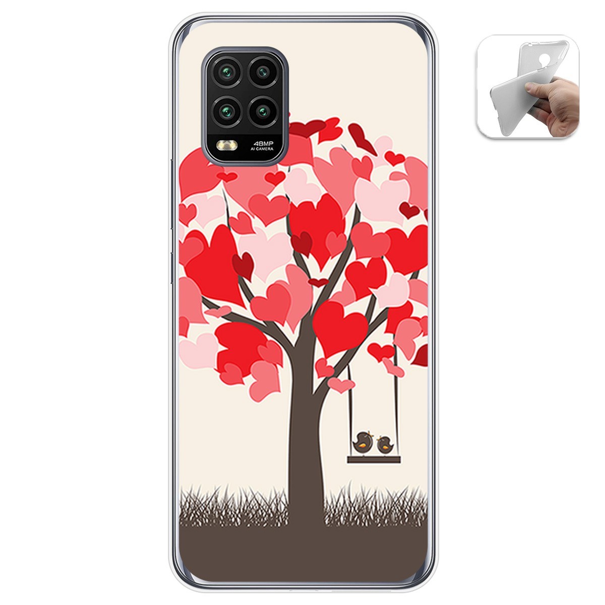 Funda Gel Tpu para Xiaomi Mi 10 Lite diseño Pajaritos Dibujos