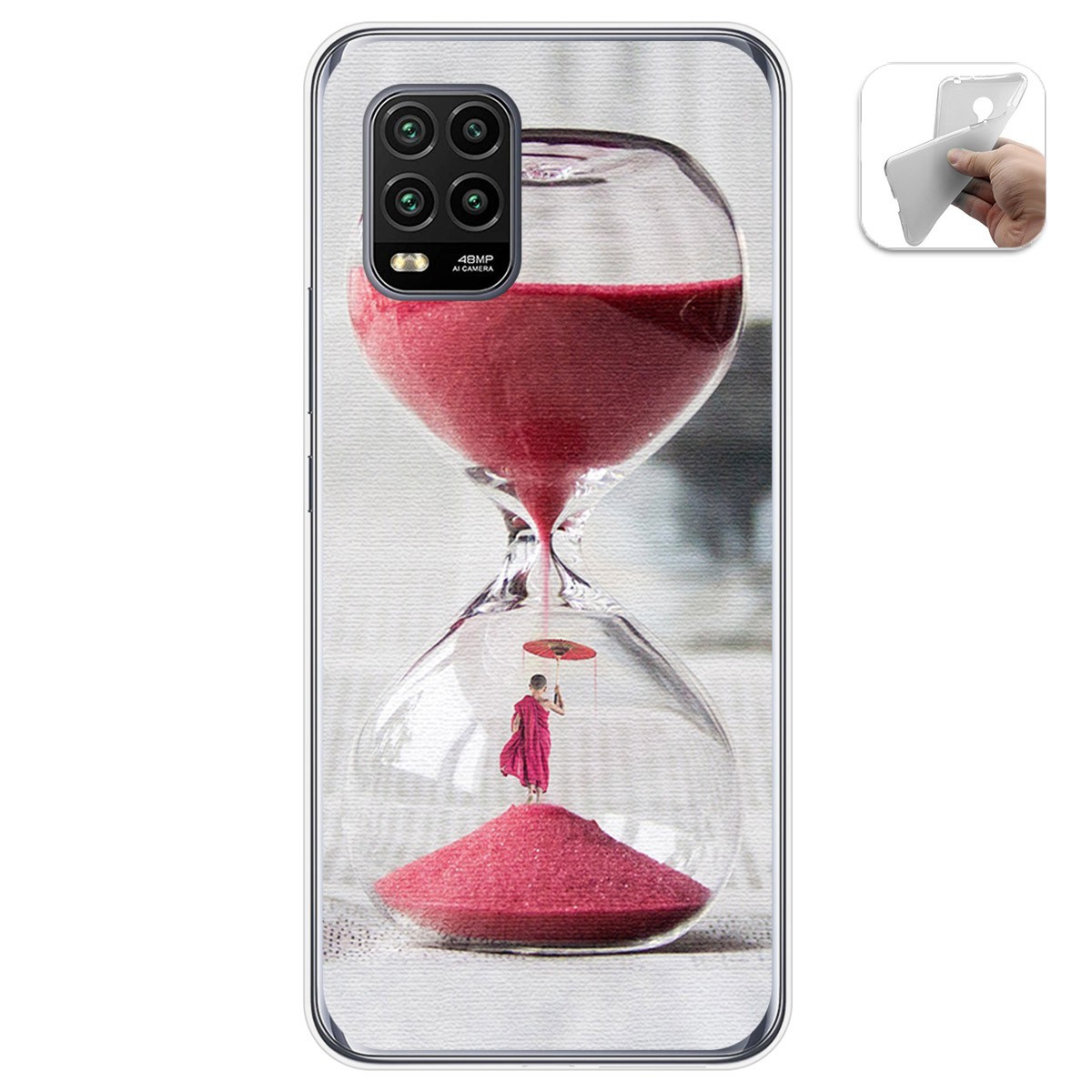 Funda Gel Tpu para Xiaomi Mi 10 Lite diseño Reloj Dibujos