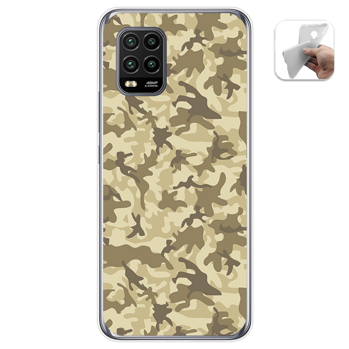 Funda Gel Tpu para Xiaomi Mi 10 Lite diseño Sand Camuflaje Dibujos