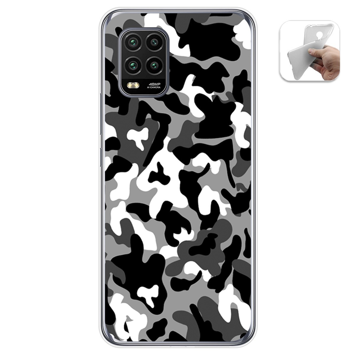 Funda Gel Tpu para Xiaomi Mi 10 Lite diseño Snow Camuflaje Dibujos