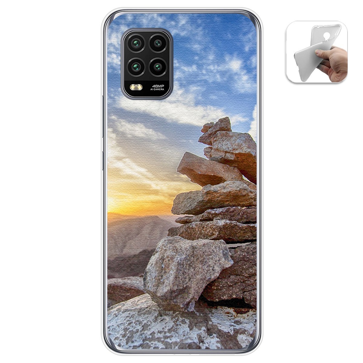 Funda Gel Tpu para Xiaomi Mi 10 Lite diseño Sunset Dibujos