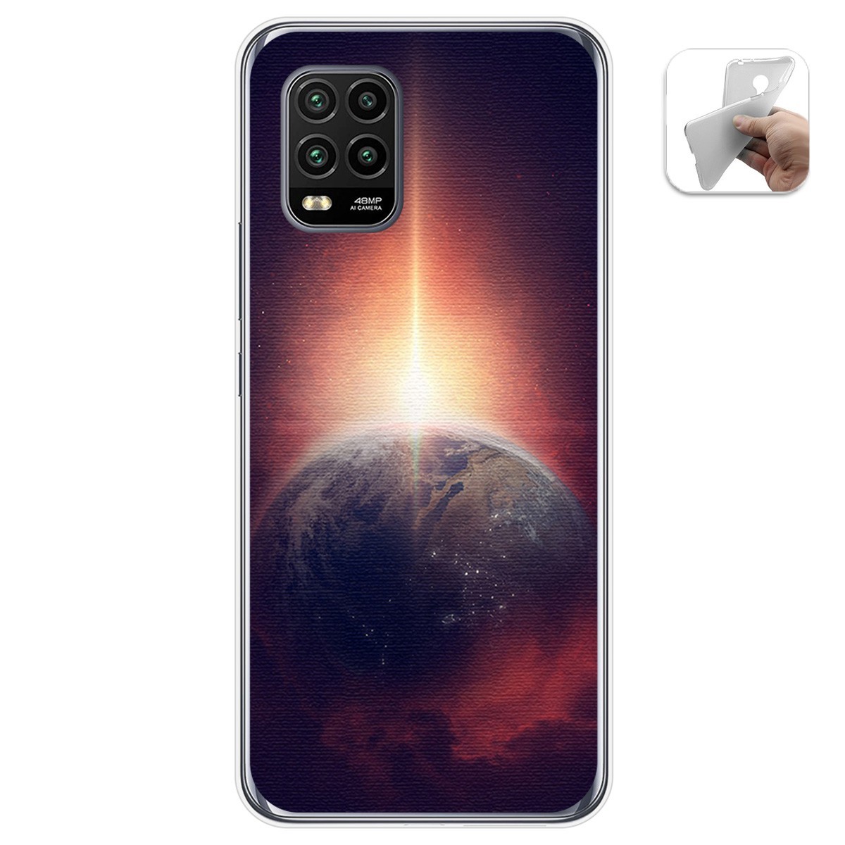 Funda Gel Tpu para Xiaomi Mi 10 Lite diseño Tierra Dibujos