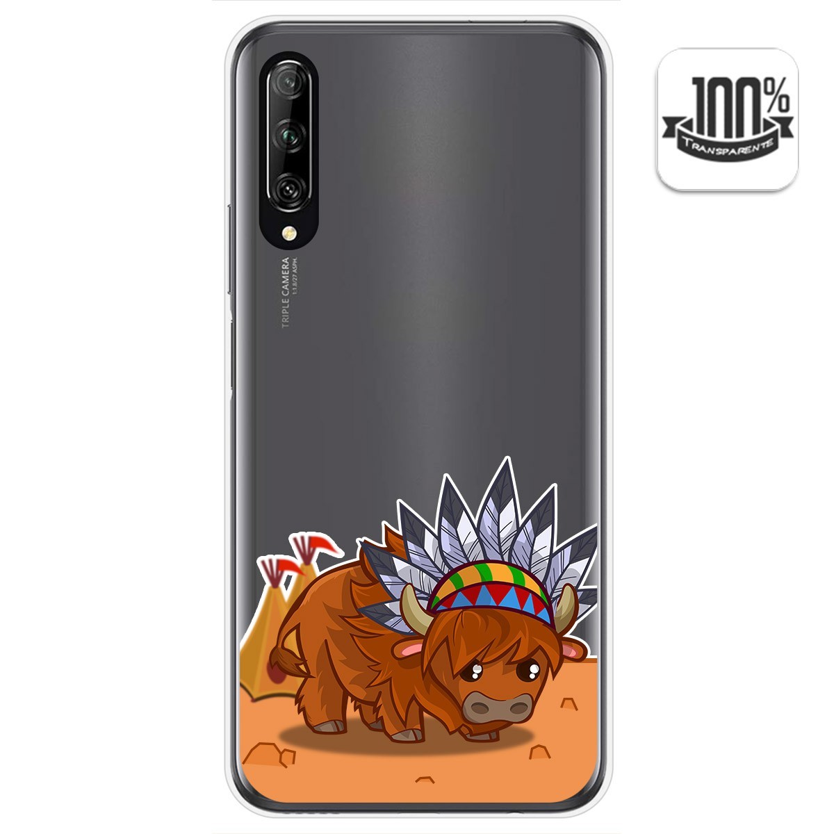 Funda Gel Transparente para Huawei P Smart Pro diseño Bufalo Dibujos