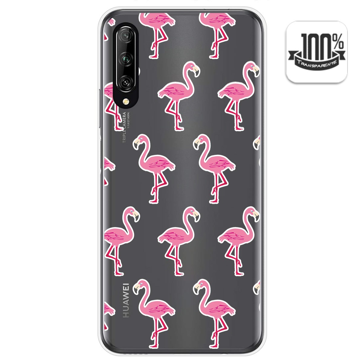 Funda Gel Transparente para Huawei P Smart Pro diseño Flamenco Dibujos