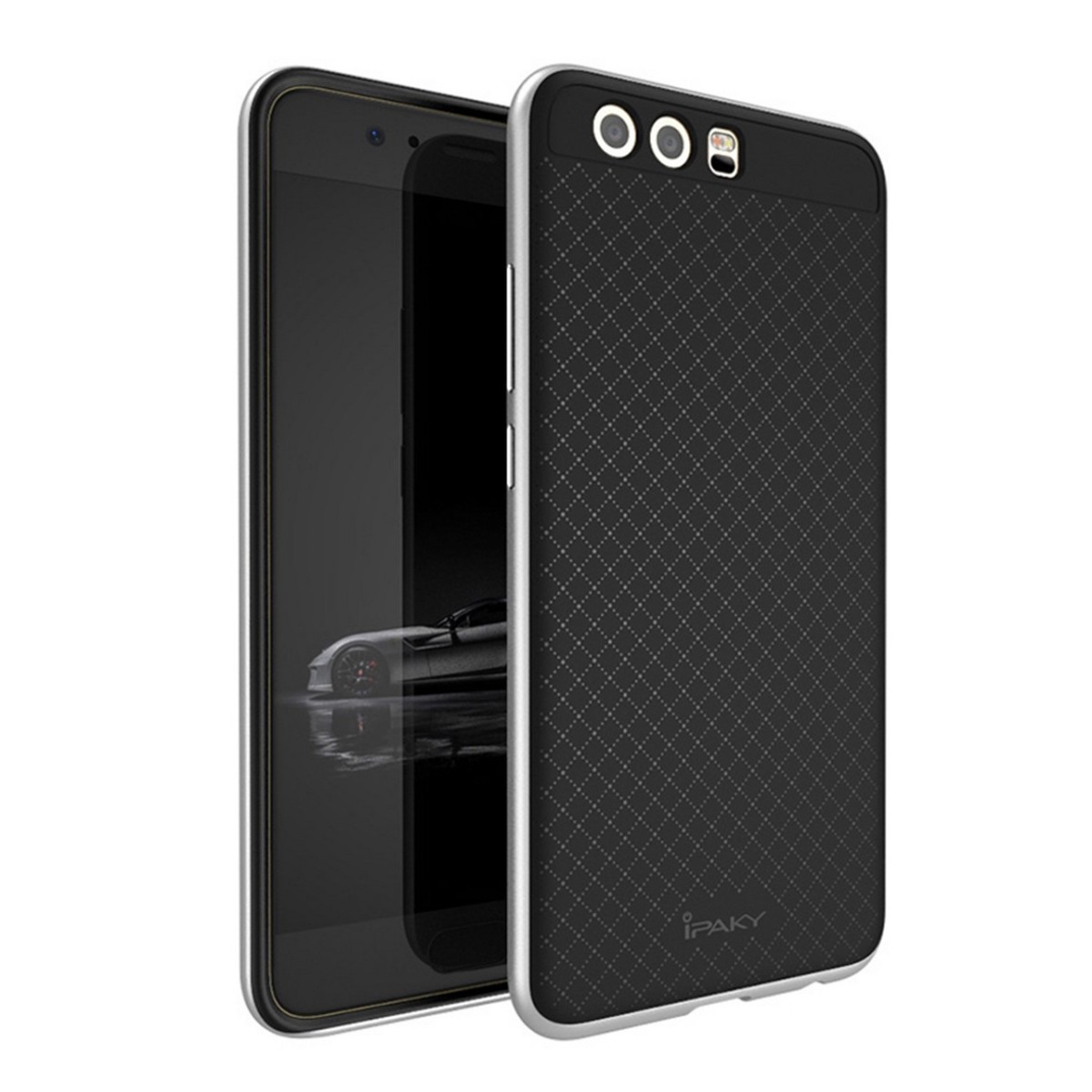 Funda Tipo Neo Hybrid (Pc+Tpu) Negra / Plata para Huawei P10 Plus