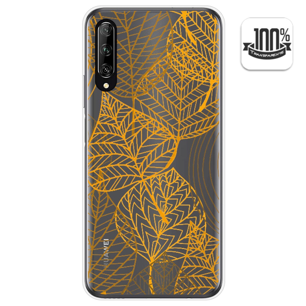 Funda Gel Transparente para Huawei P Smart Pro diseño Hojas Dibujos