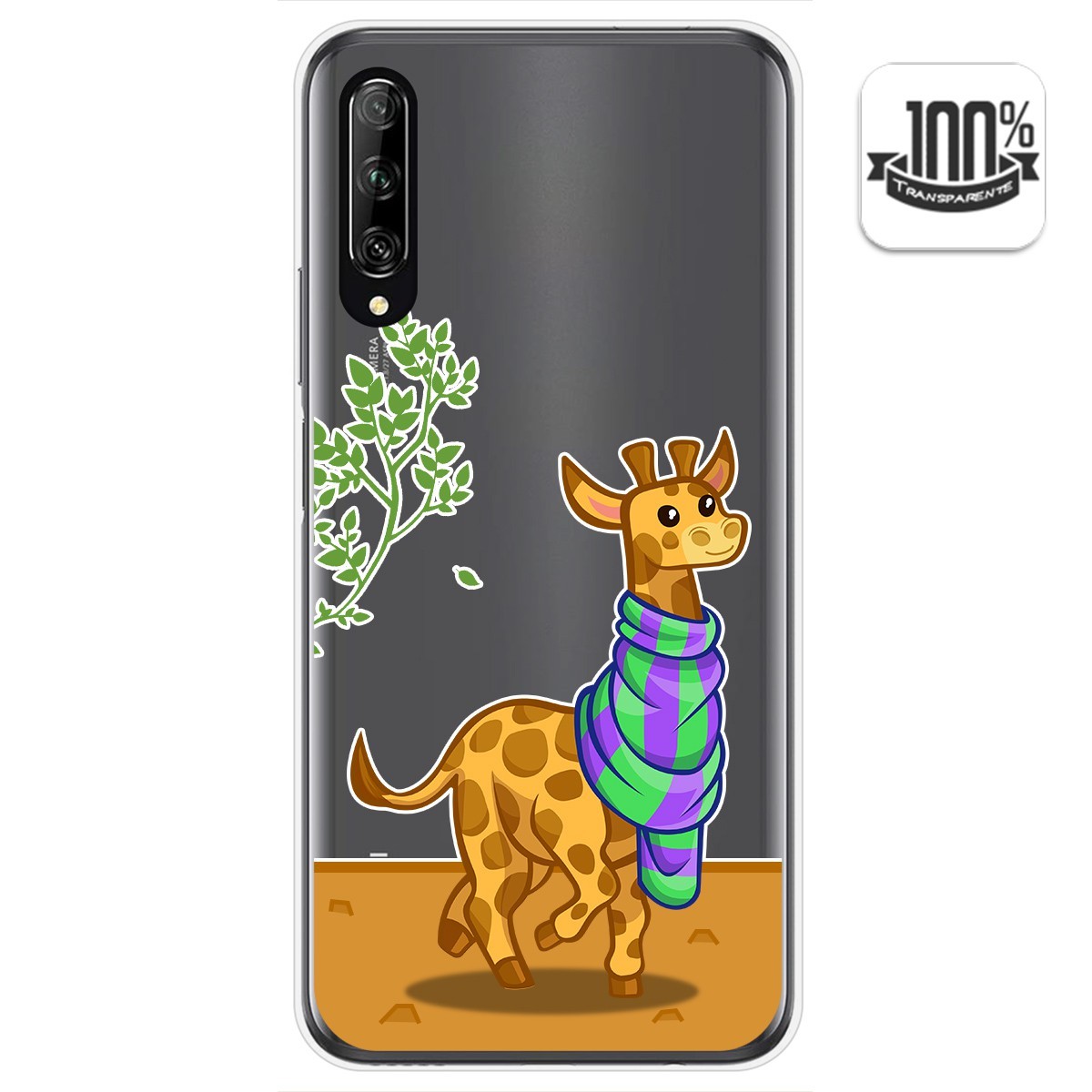 Funda Gel Transparente para Huawei P Smart Pro diseño Jirafa Dibujos