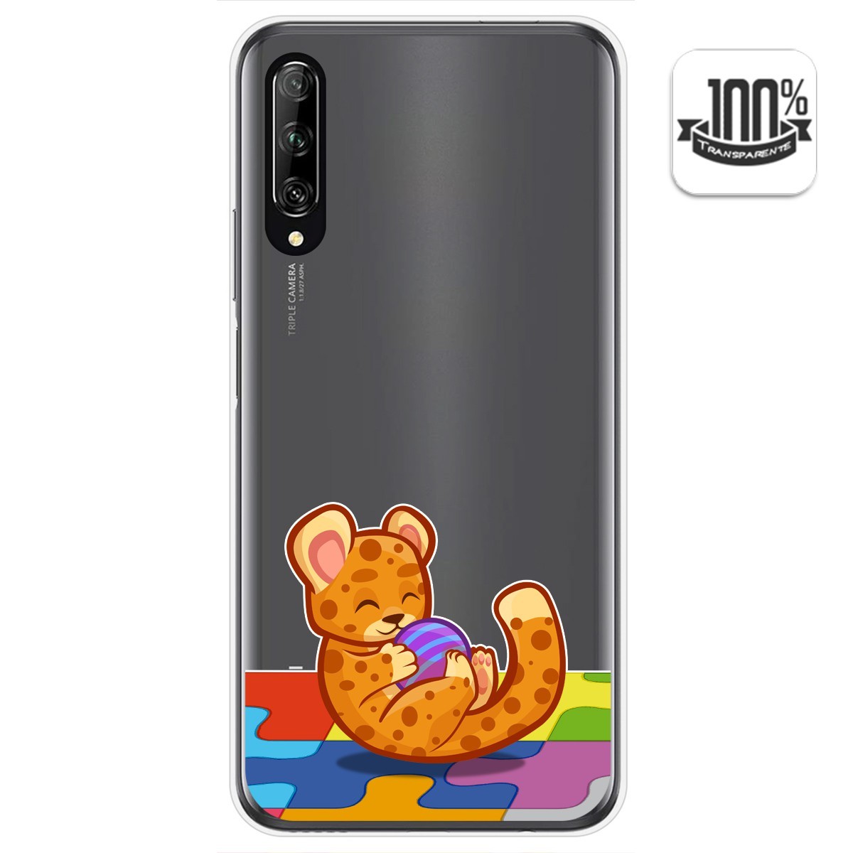 Funda Gel Transparente para Huawei P Smart Pro diseño Leopardo Dibujos