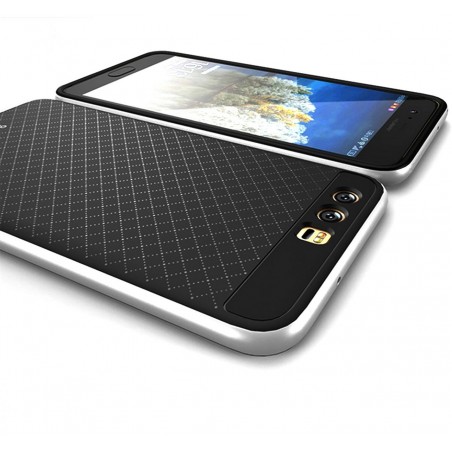 Funda Tipo Neo Hybrid (Pc+Tpu) Negra / Plata para Huawei P10 Plus